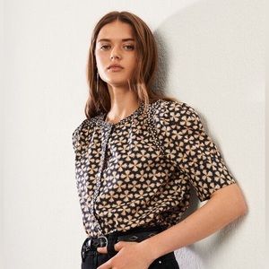 BA&SH Colette Printed Shirt In Black